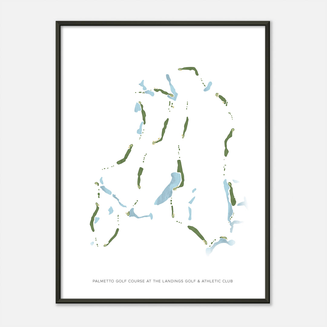 Print of Palmetto Golf Course At The Landings Golf & Athletic Club Modern Map