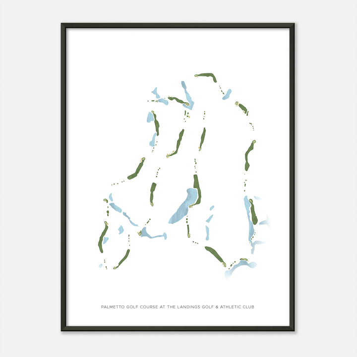 Print of Palmetto Golf Course At The Landings Golf & Athletic Club Modern Map