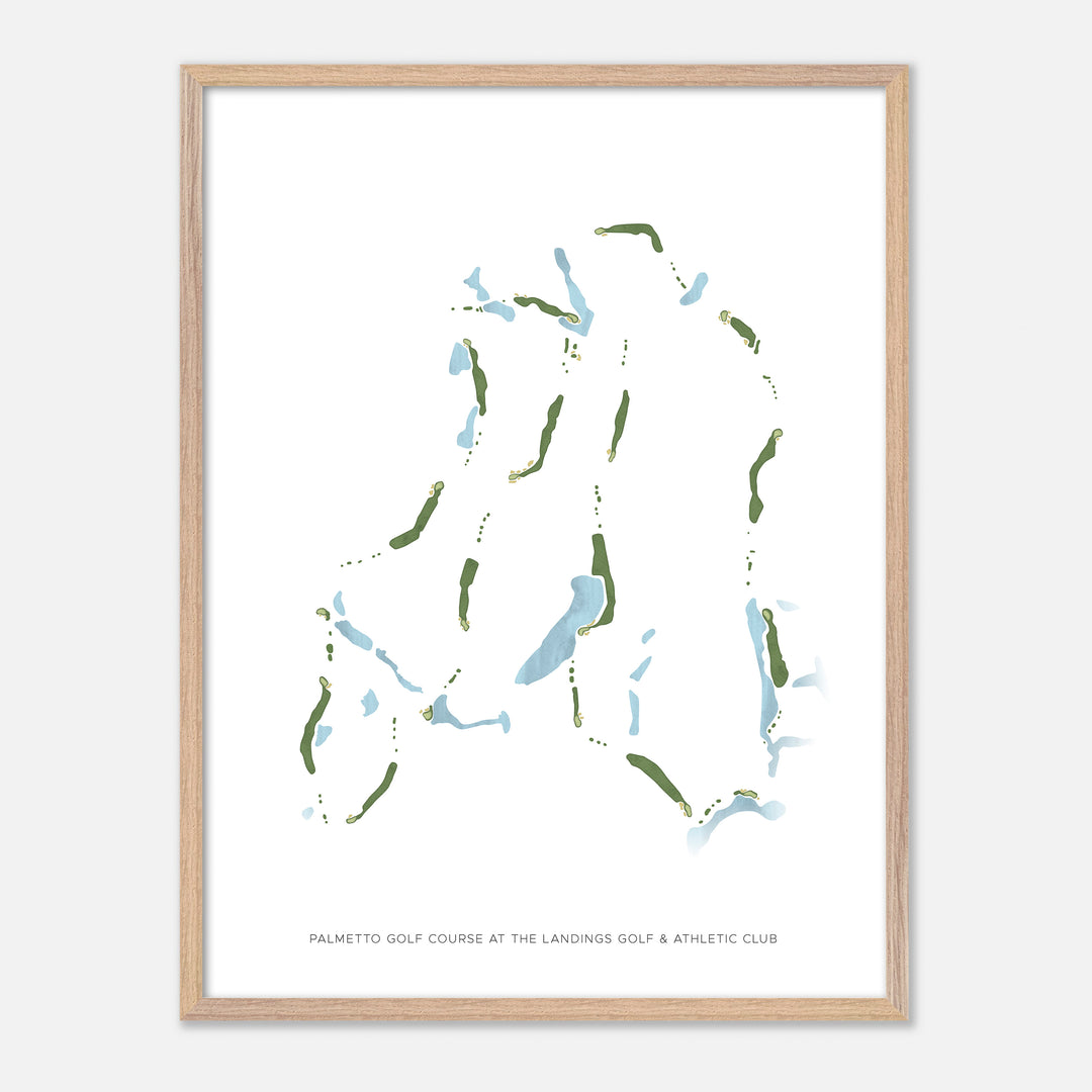 Print of Palmetto Golf Course At The Landings Golf & Athletic Club Modern Map