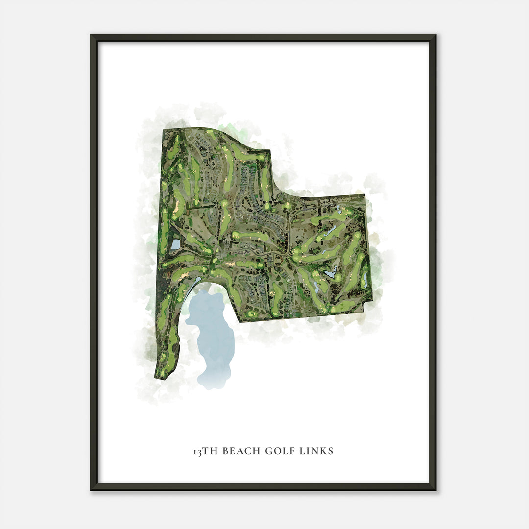Print of 13Th Beach Golf Links Classic Map