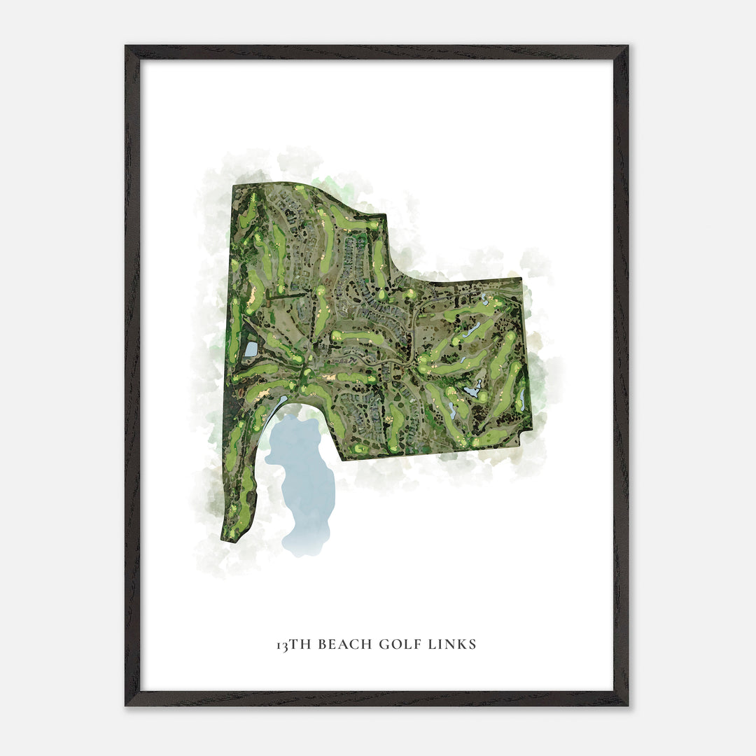 Print of 13Th Beach Golf Links Classic Map
