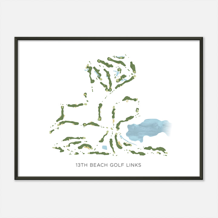 Print of 13Th Beach Golf Links Modern Map