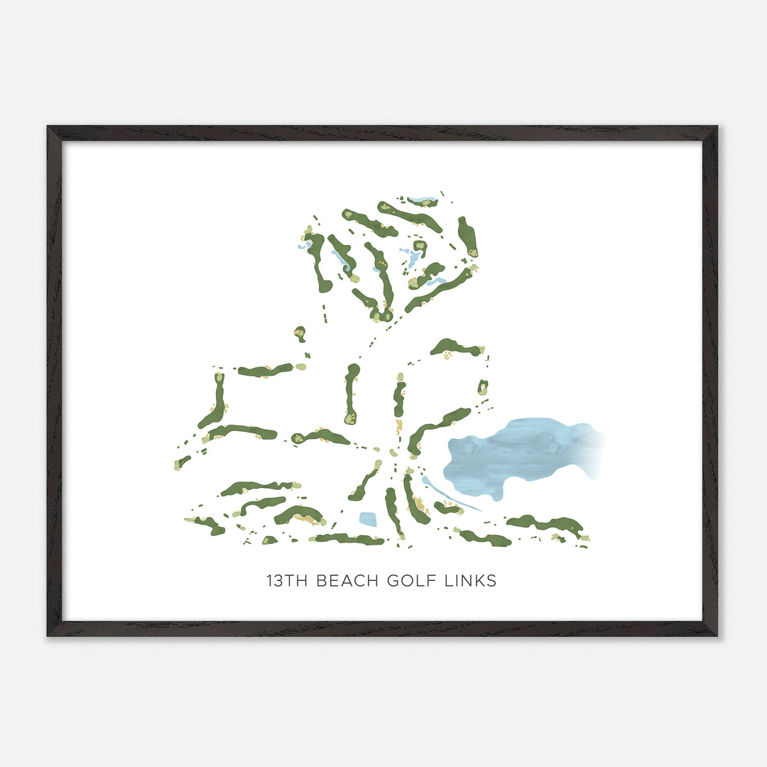 Print of 13Th Beach Golf Links Modern Map
