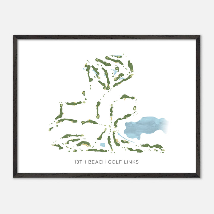 Print of 13Th Beach Golf Links Modern Map