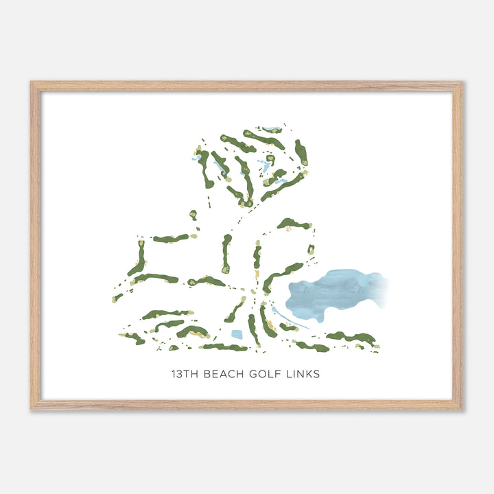 Print of 13Th Beach Golf Links Modern Map