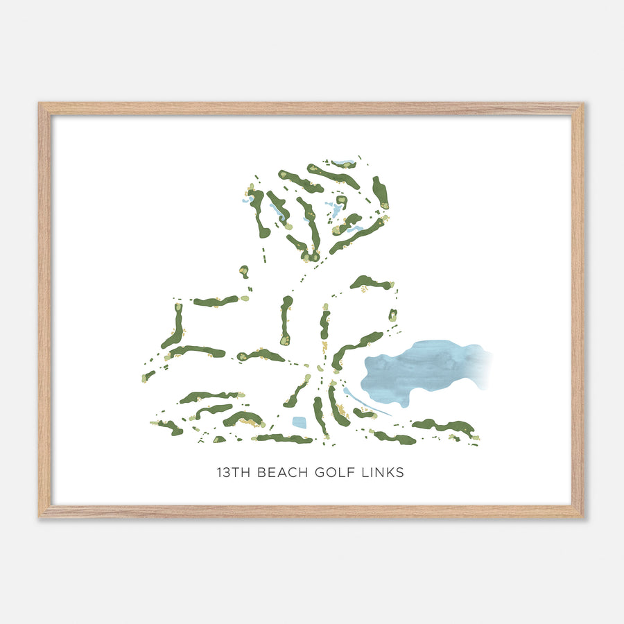 Print of 13Th Beach Golf Links Modern Map