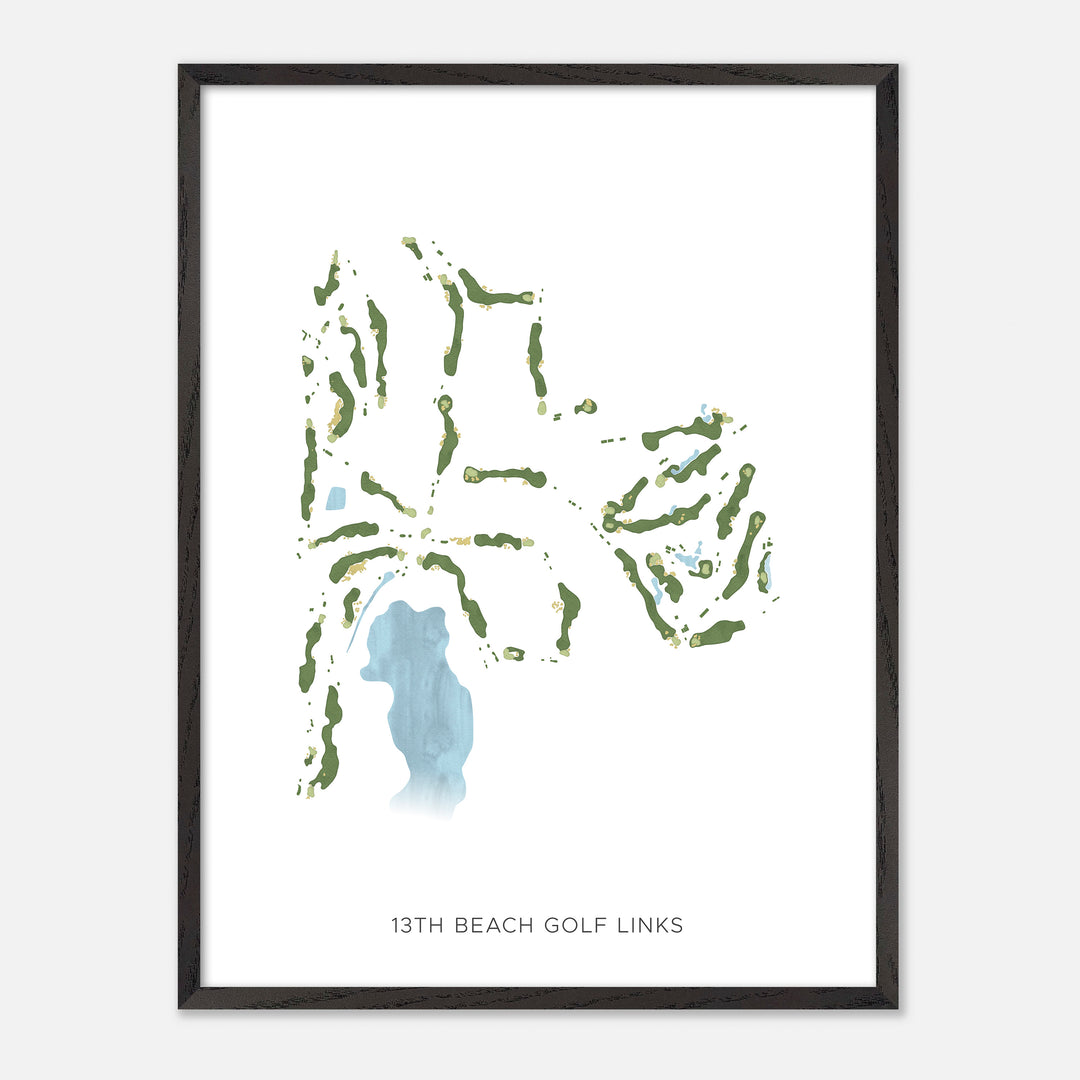 Print of 13Th Beach Golf Links Modern Map