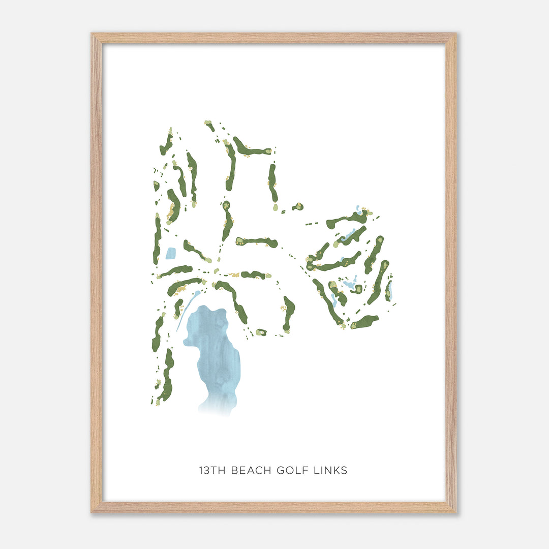 Print of 13Th Beach Golf Links Modern Map