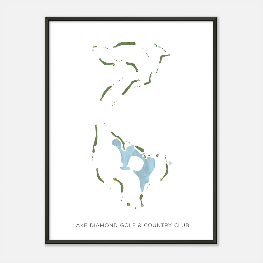 Print of Lake Diamond Golf & Country Club Modern Map