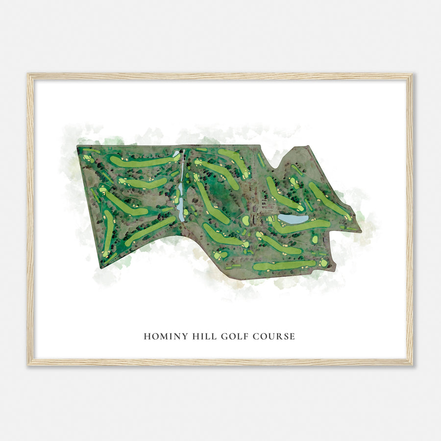 Print of Hominy Hill Golf Course Classic Map
