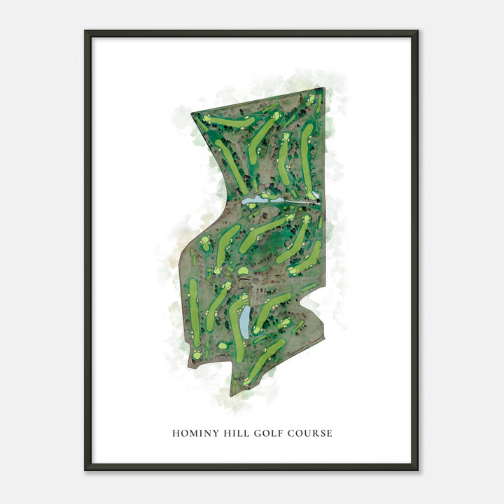 Print of Hominy Hill Golf Course Classic Map