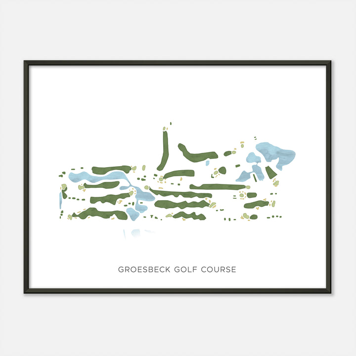 Print of Groesbeck Golf Course Modern Map