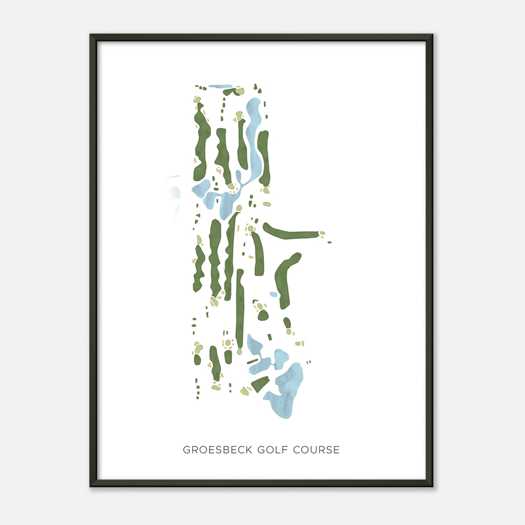 Print of Groesbeck Golf Course Modern Map