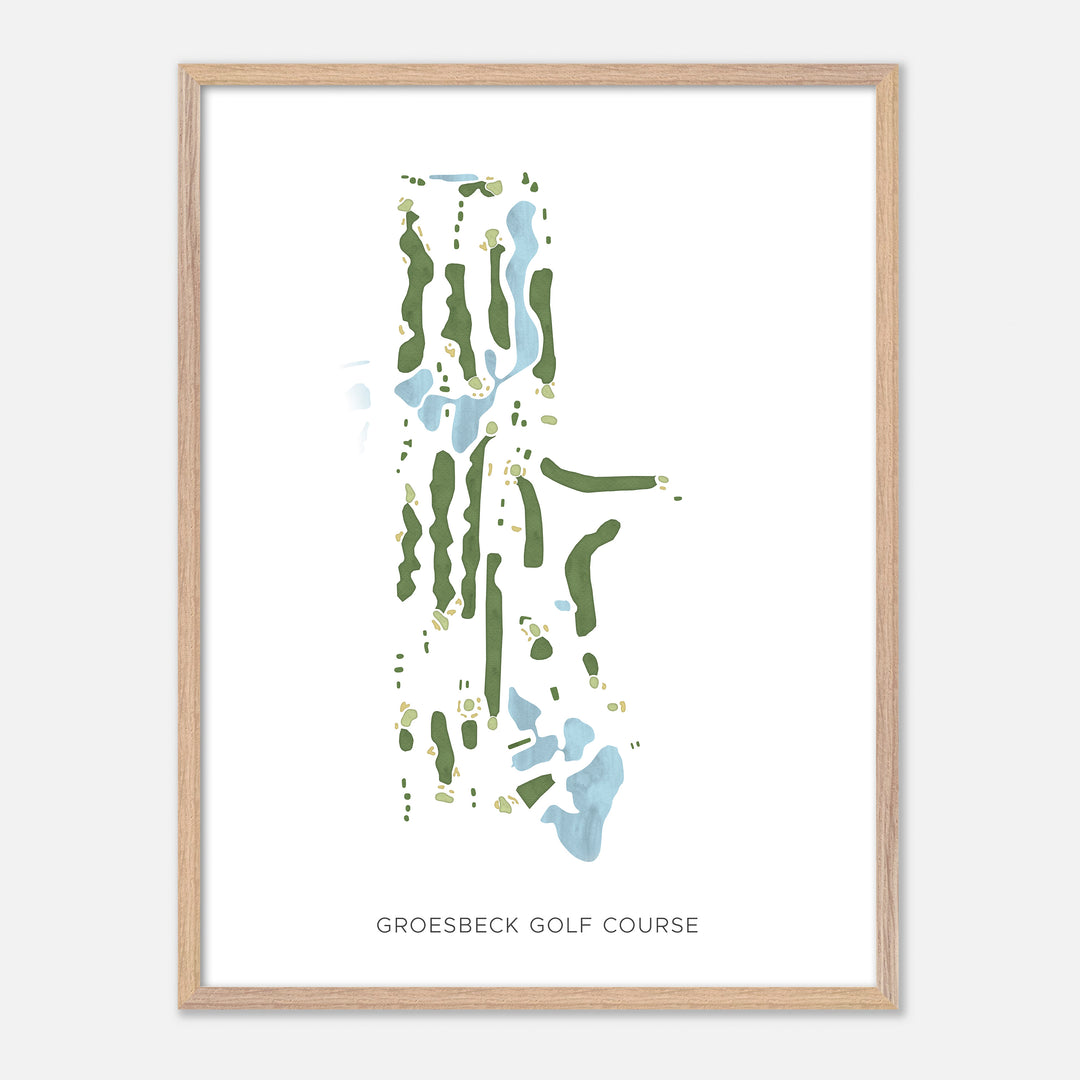 Print of Groesbeck Golf Course Modern Map