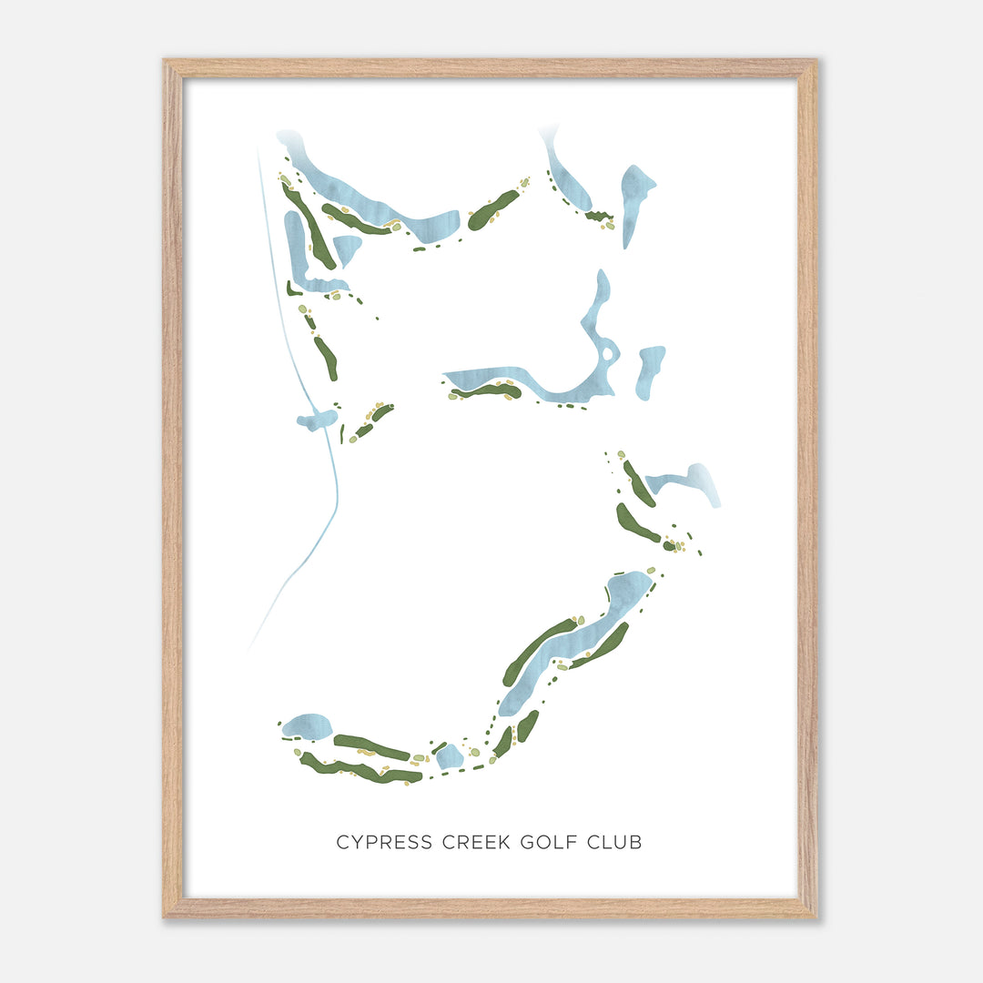Print of Cypress Creek Golf Club Modern Map