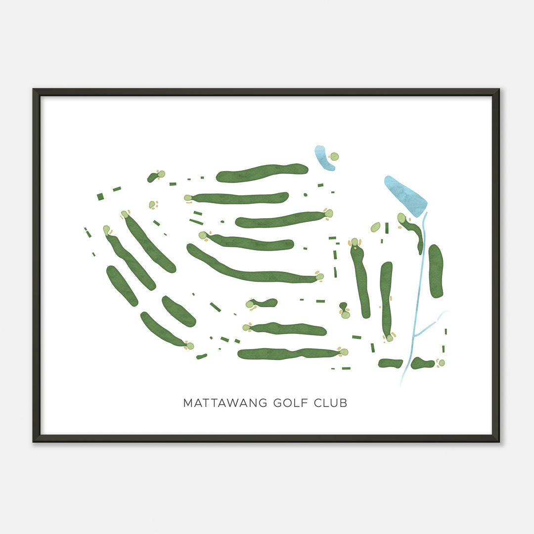 Print of Mattawang Golf Club Modern Map