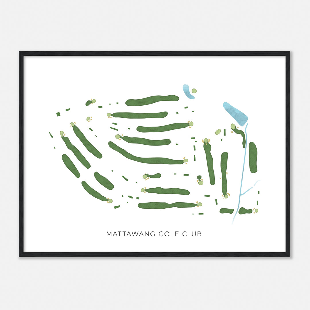 Print of Mattawang Golf Club Modern Map