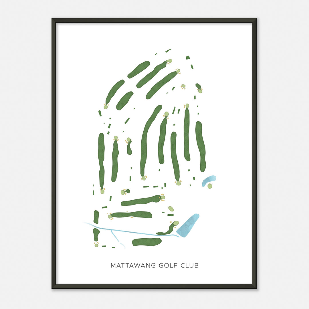 Print of Mattawang Golf Club Modern Map