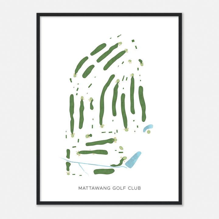 Print of Mattawang Golf Club Modern Map