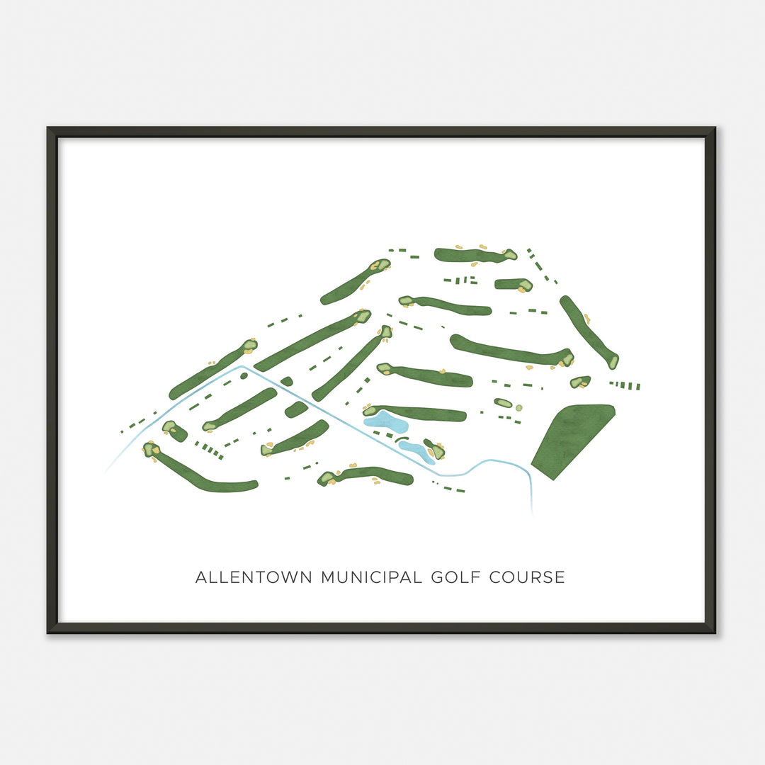 Print of Allentown Municipal Golf Course Modern Map