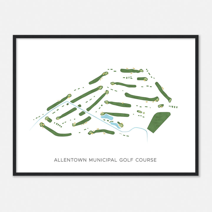 Print of Allentown Municipal Golf Course Modern Map