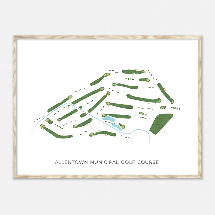 Print of Allentown Municipal Golf Course Modern Map