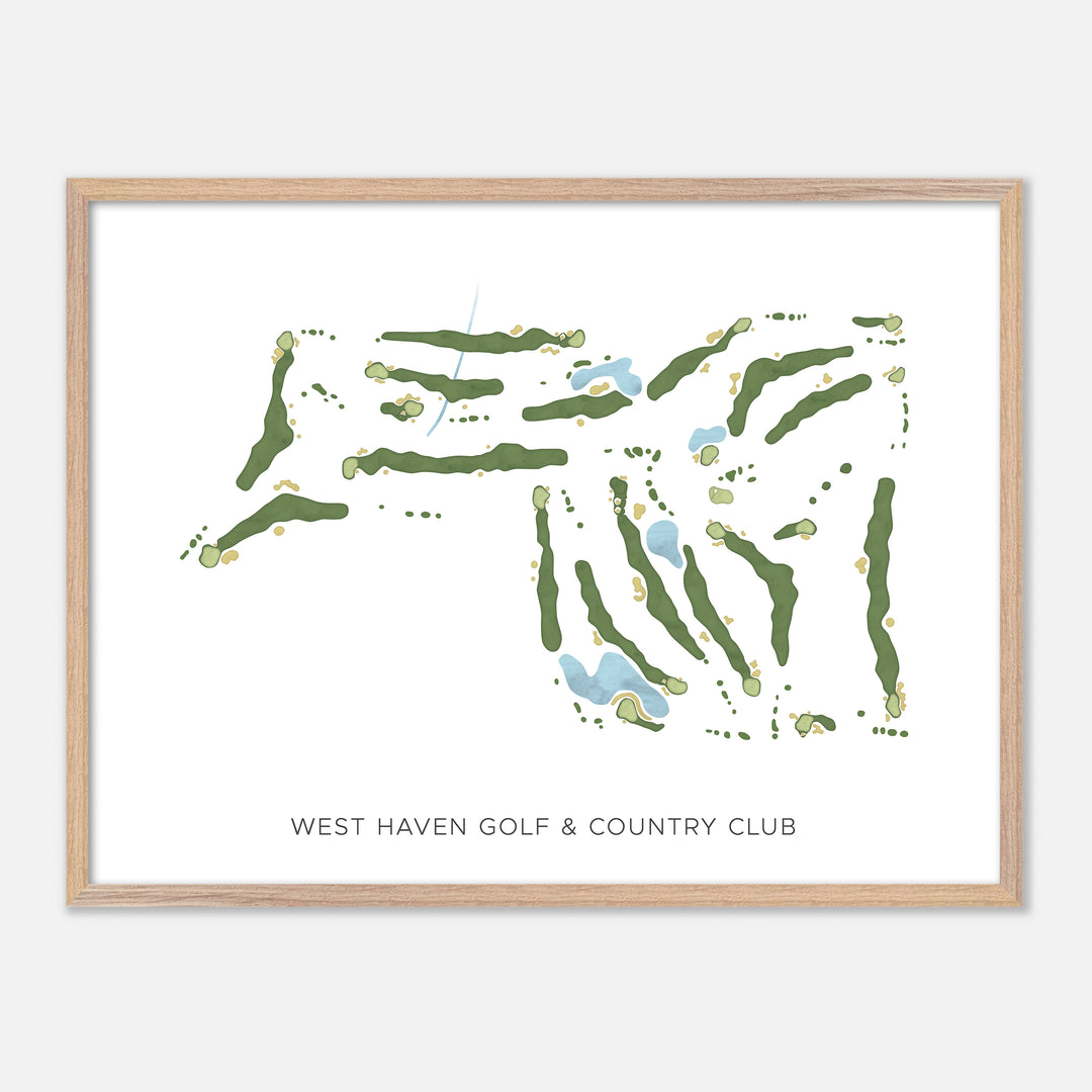 Print of West Haven Golf & Country Club Modern Map