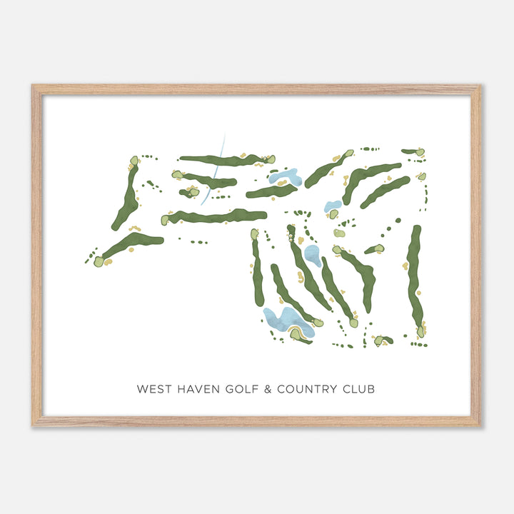 Print of West Haven Golf & Country Club Modern Map