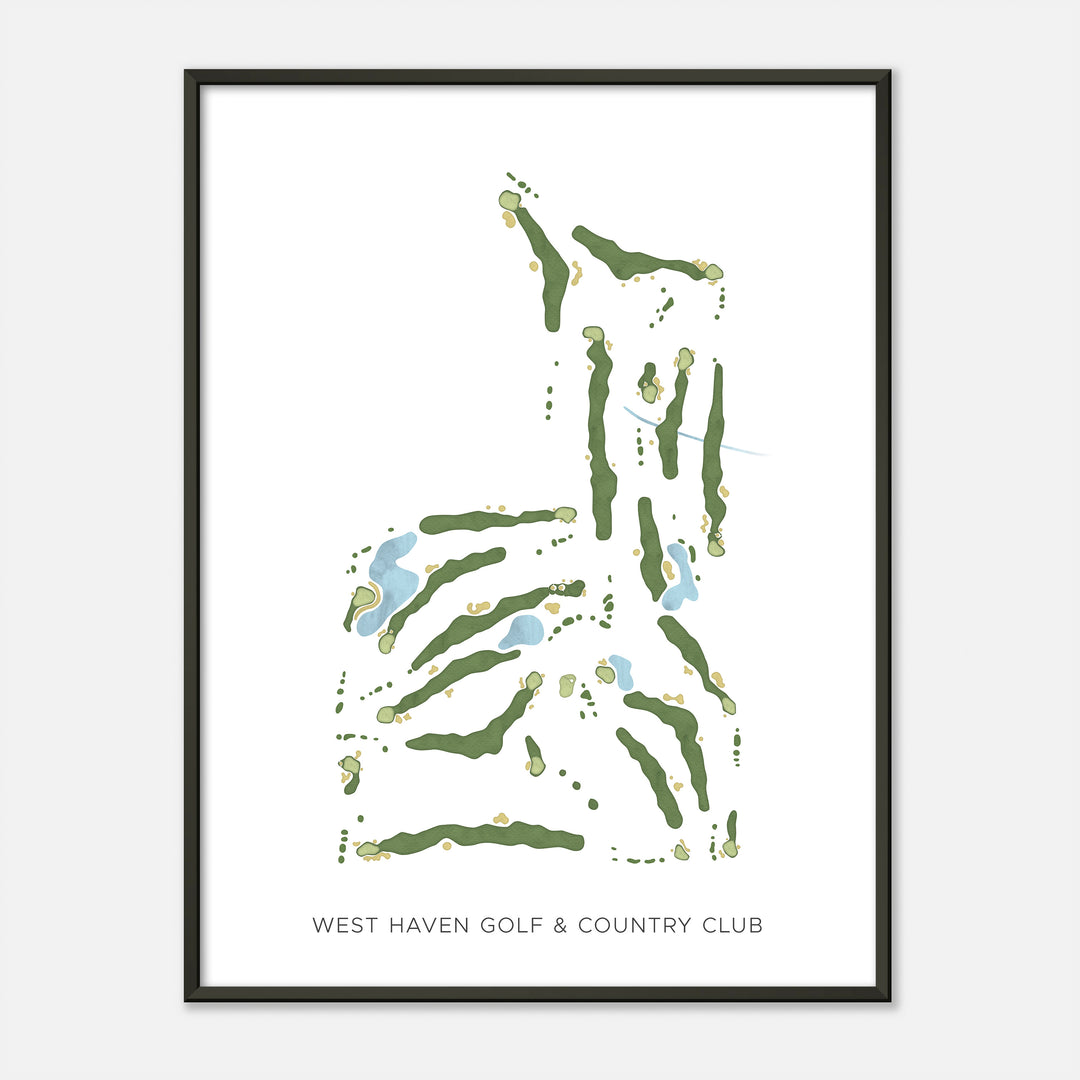 Print of West Haven Golf & Country Club Modern Map
