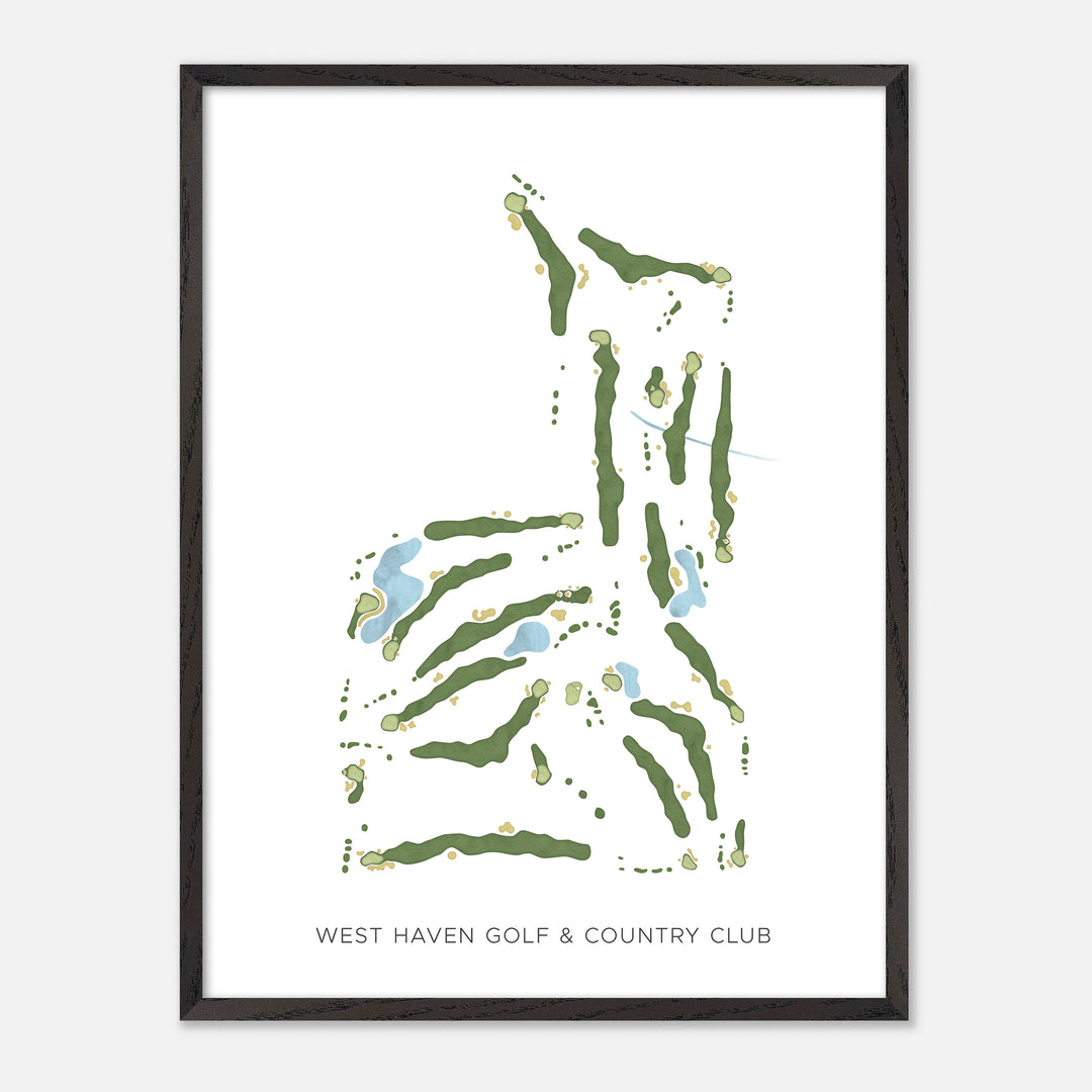 Print of West Haven Golf & Country Club Modern Map