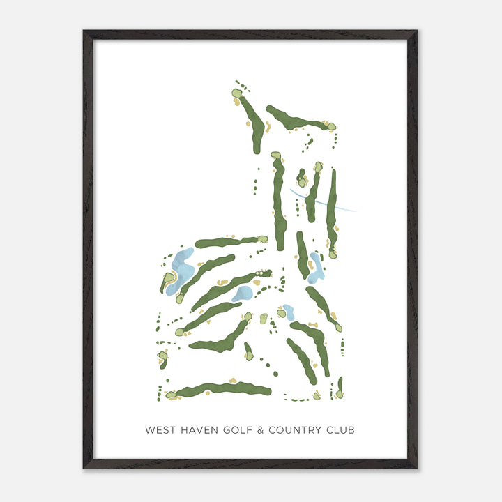 Print of West Haven Golf & Country Club Modern Map