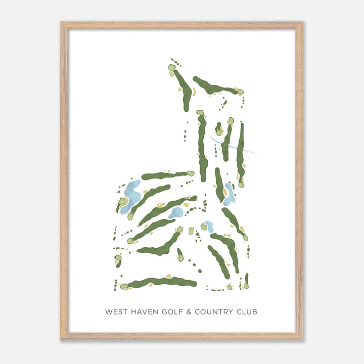 Print of West Haven Golf & Country Club Modern Map