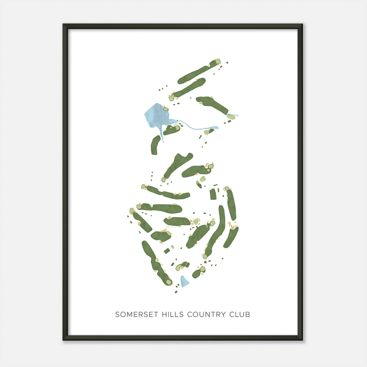 Print of Somerset Hills Country Club Modern Map