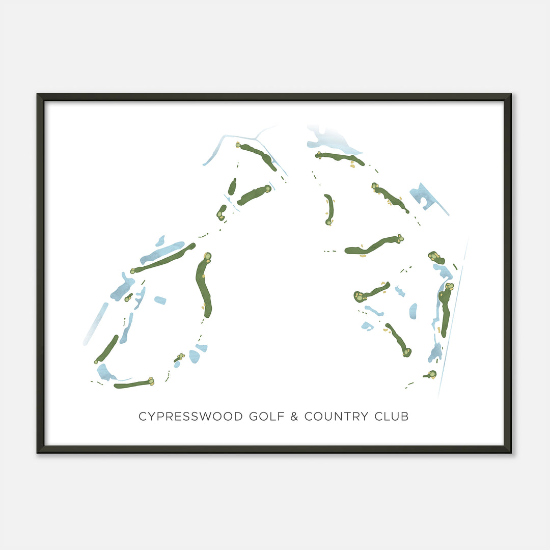 Print of Cypresswood Golf &amp; Country Club Modern Map