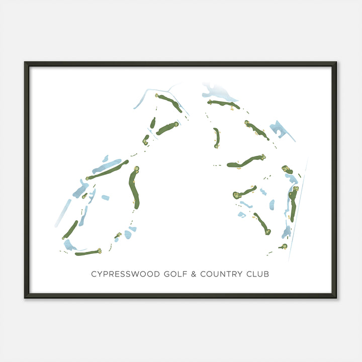 Print of Cypresswood Golf &amp; Country Club Modern Map
