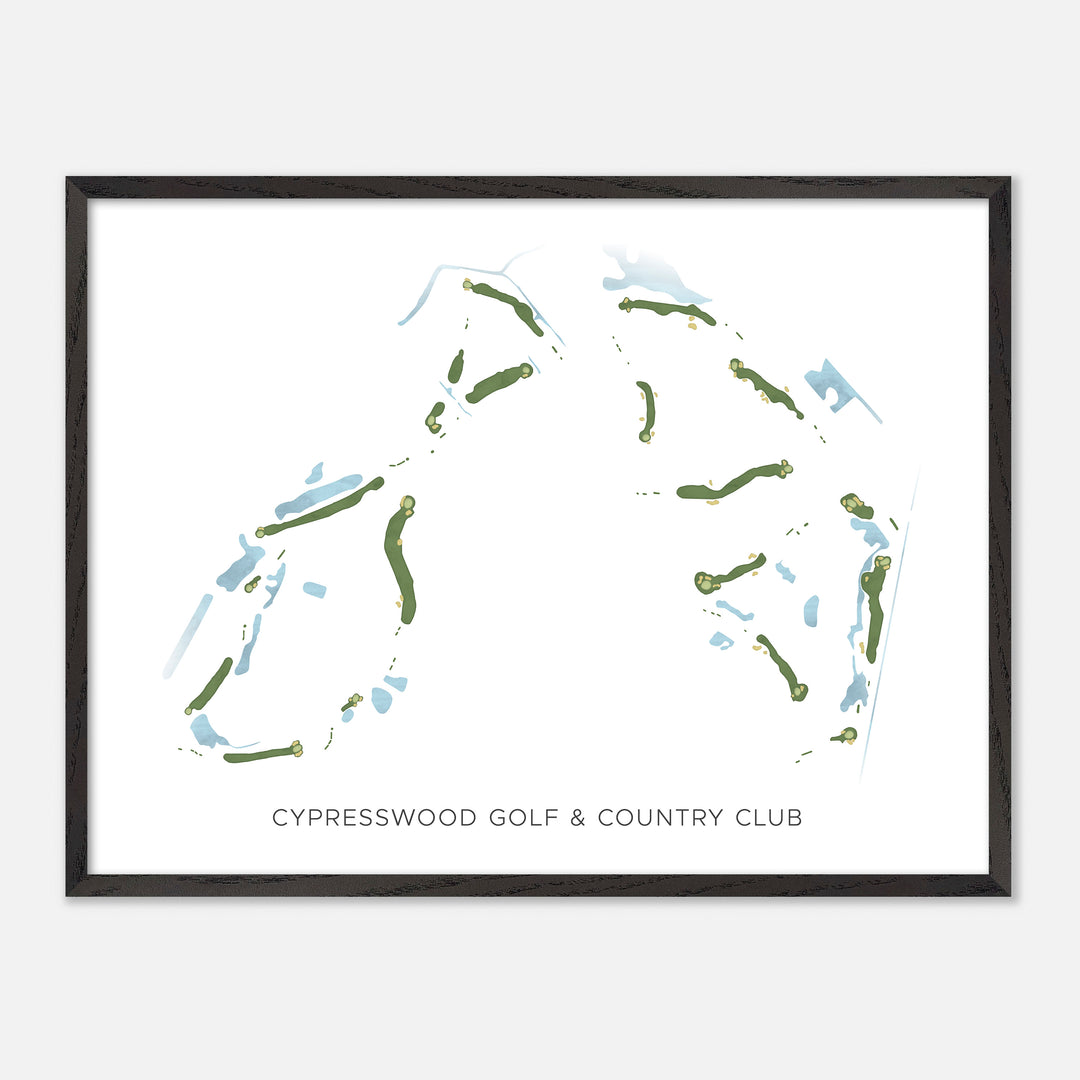 Print of Cypresswood Golf &amp; Country Club Modern Map