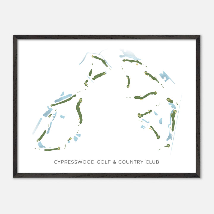 Print of Cypresswood Golf &amp; Country Club Modern Map