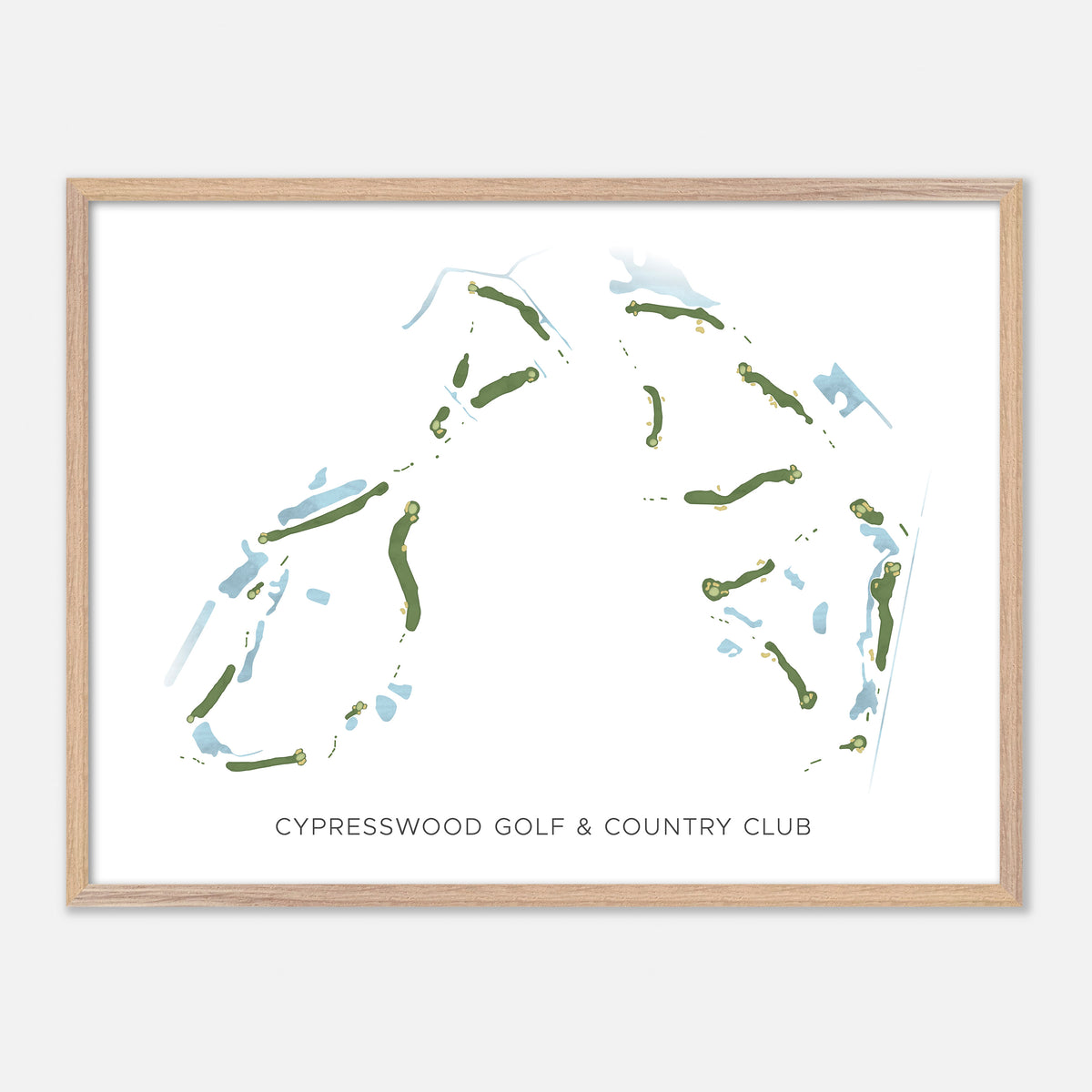 Print of Cypresswood Golf & Country Club Modern Map