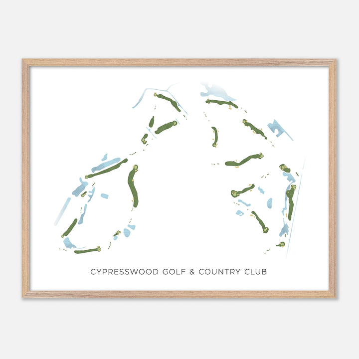 Print of Cypresswood Golf &amp; Country Club Modern Map