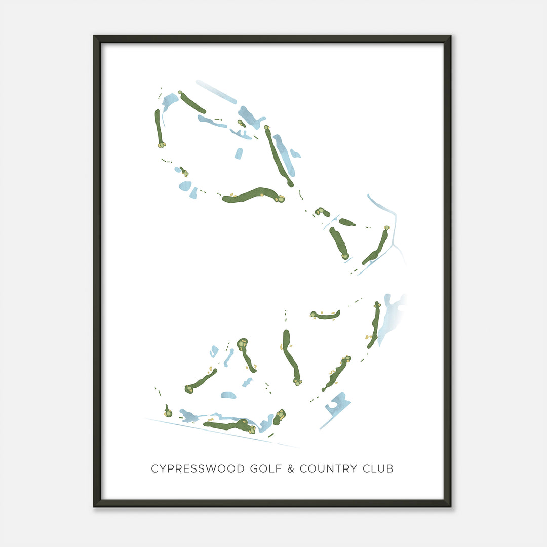 Print of Cypresswood Golf &amp; Country Club Modern Map