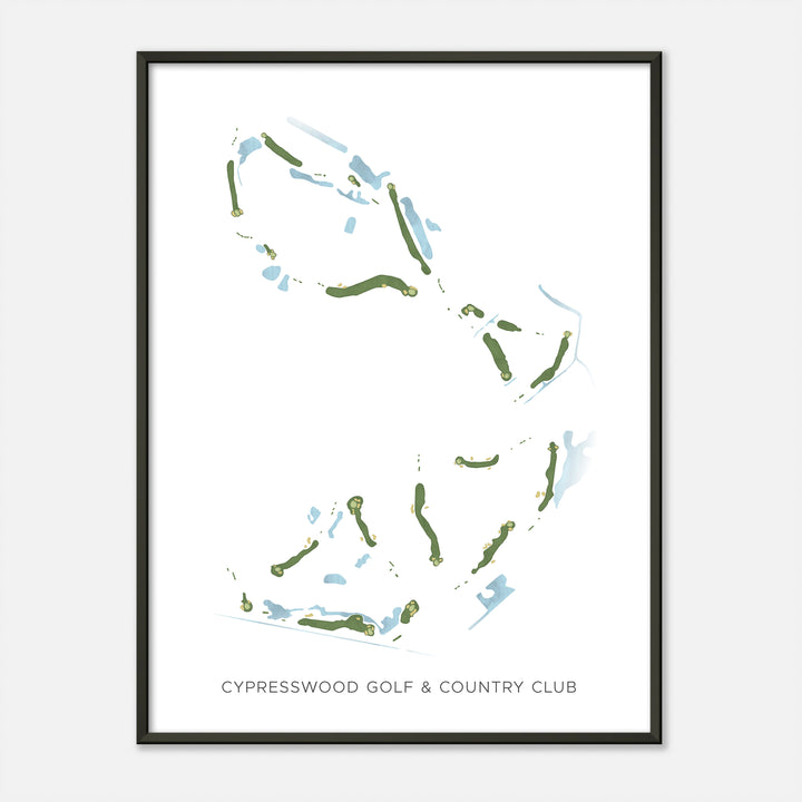 Print of Cypresswood Golf &amp; Country Club Modern Map