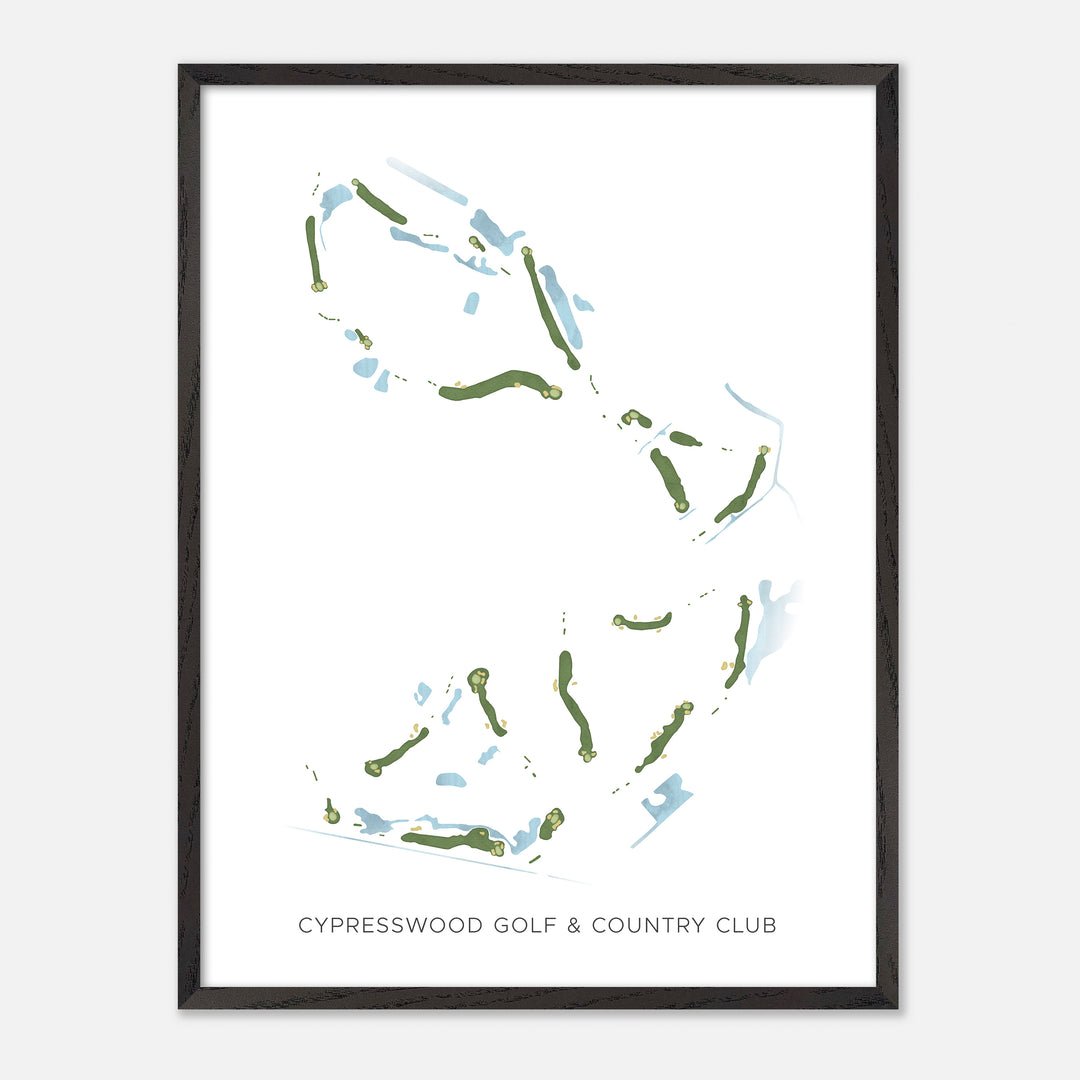 Print of Cypresswood Golf &amp; Country Club Modern Map
