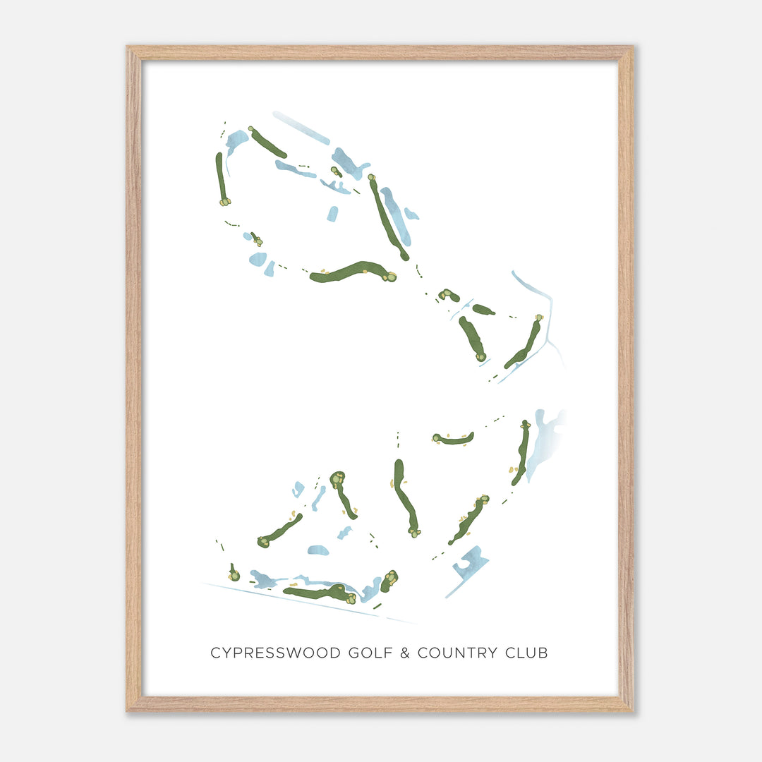 Print of Cypresswood Golf &amp; Country Club Modern Map