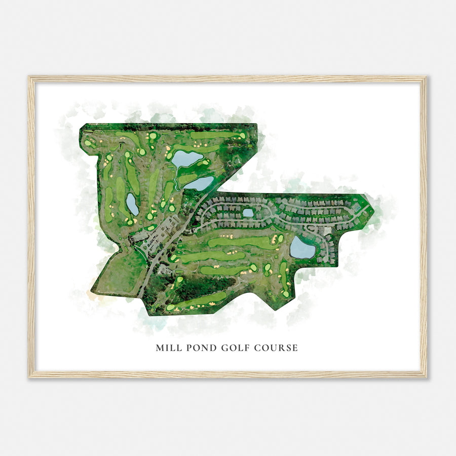 Print of Mill Pond Golf Course Classic Map