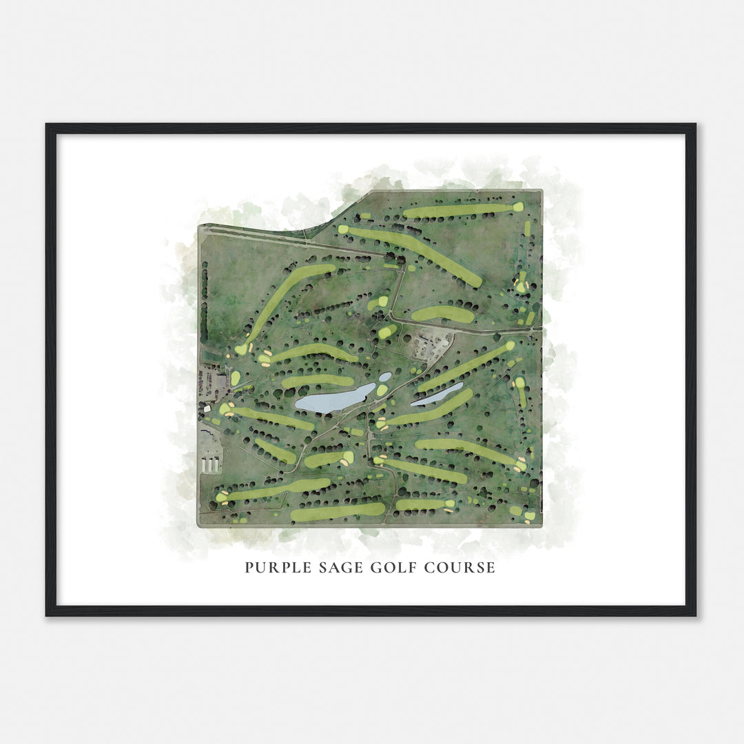 Print of Purple Sage Golf Course Classic Map