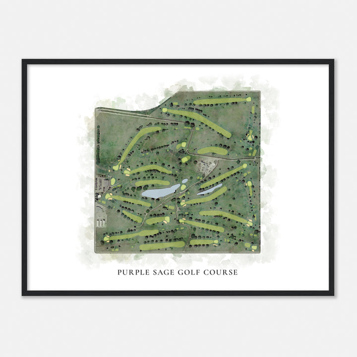 Print of Purple Sage Golf Course Classic Map