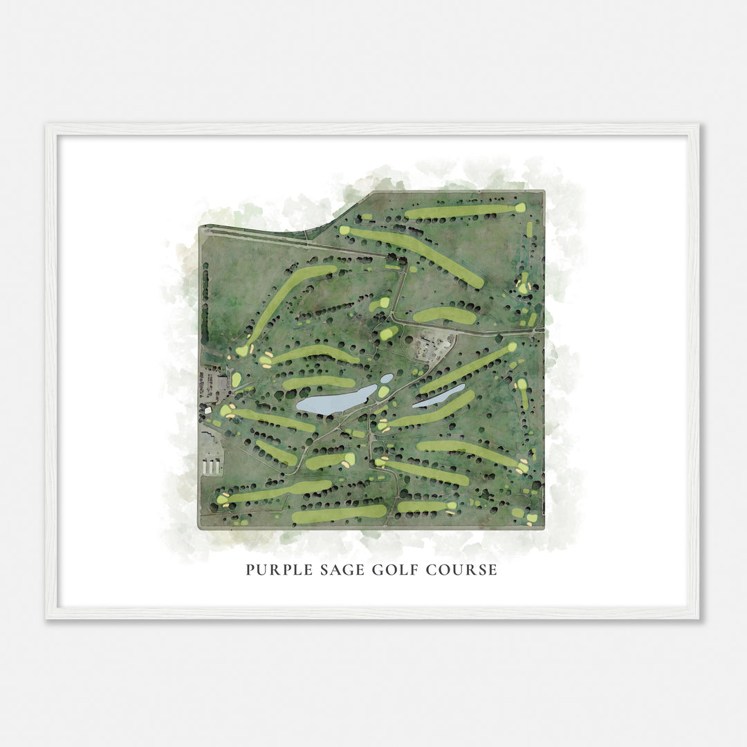 Print of Purple Sage Golf Course Classic Map