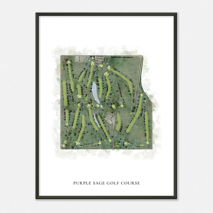 Print of Purple Sage Golf Course Classic Map