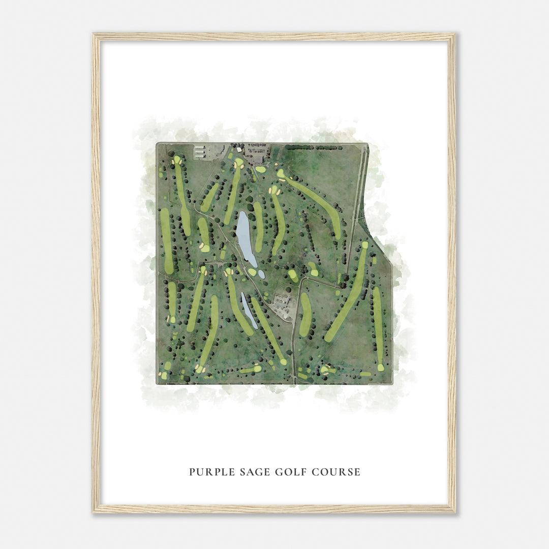 Print of Purple Sage Golf Course Classic Map