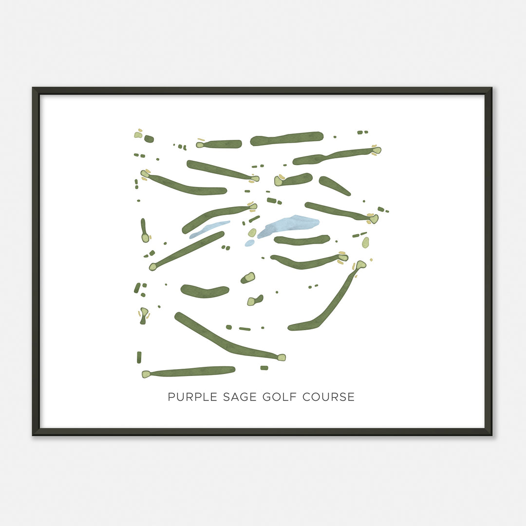 Print of Purple Sage Golf Course Modern Map